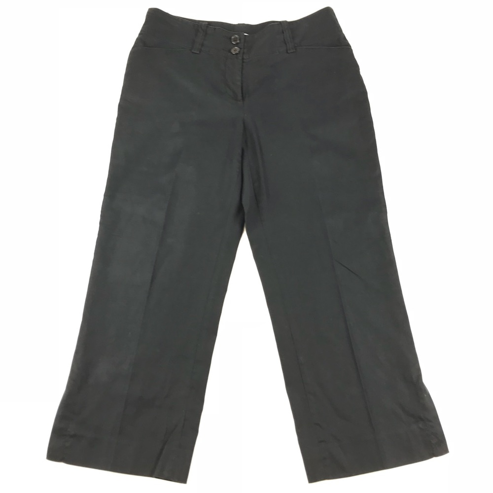 CABI Linen Blend Capri Pants Stretch Low Rise